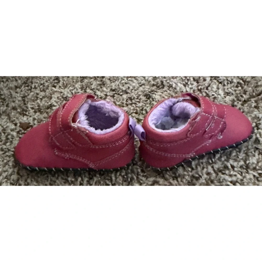 Pediped Raspberry Pink Fleece Lined Soft Sole Infant Shoes XS 0-6 Months
